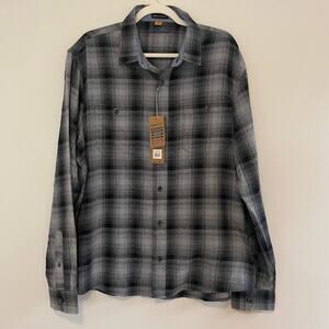 NWT $98 Tailor Vintage Size XL Gray Heather Plaid Button Down Shirt Long Sleeves